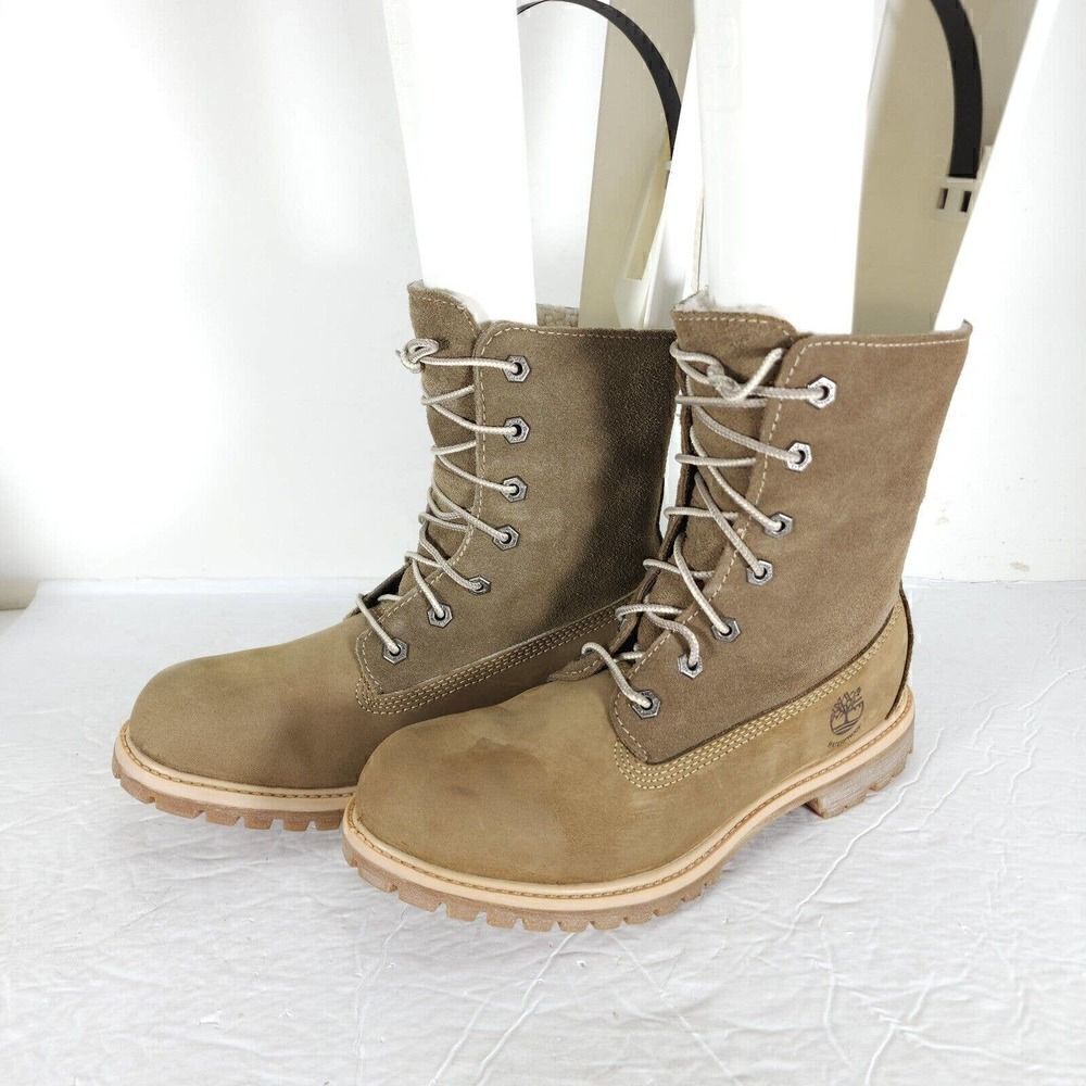 Timberland Women's Jayne US8M Brown Leather Fleece Lace Up Waterproof Boots
